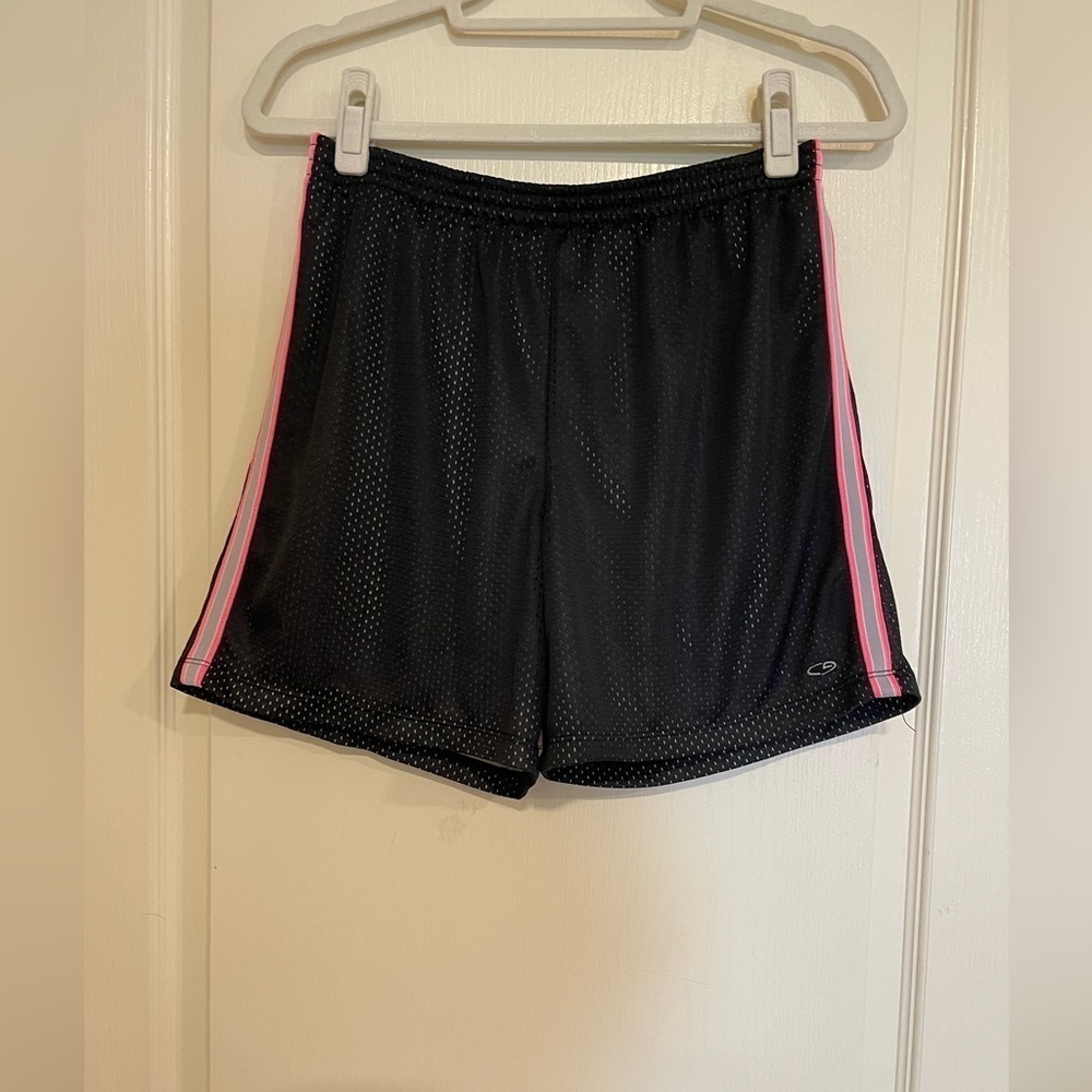 Champion black, pink and grey mesh shorts in a size youth XL​​​​​​​​​